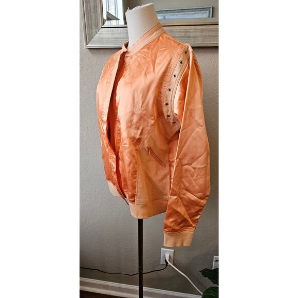 Vintage Suzanne Somers Women's Track Workout Bomber Jacket Small Medium Orange - Picture 2 of 7